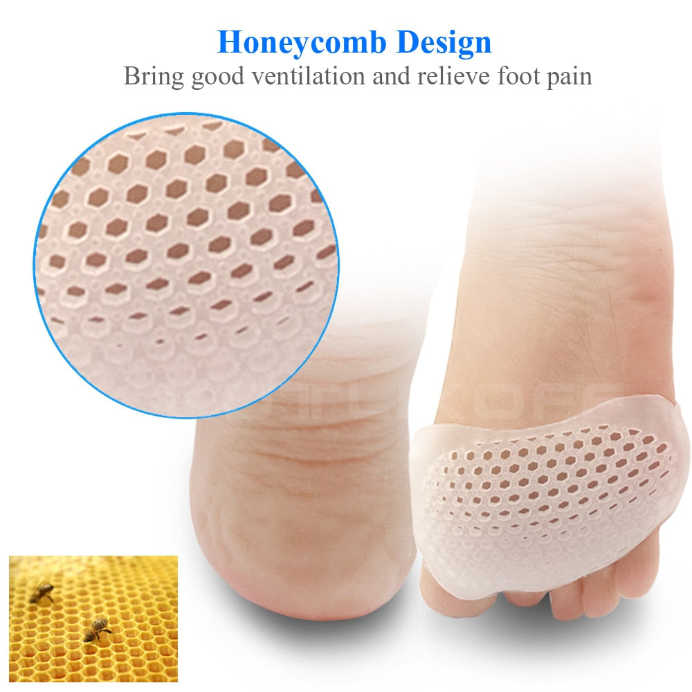 Silicone Insoles For Shoes Gel Padded Forefoot Insoles For Heel Shoes Pad Breathable Soft Care High Heel Shoe Insole Insert