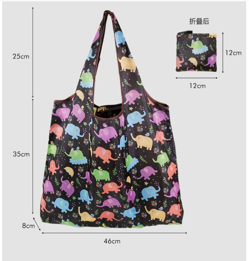 Stylish Foldable Shopping Bag Reusable Eco-friendly Waterproof Shopping Backpacks Tote Grocery Foldable Storage Bag Shopper bag