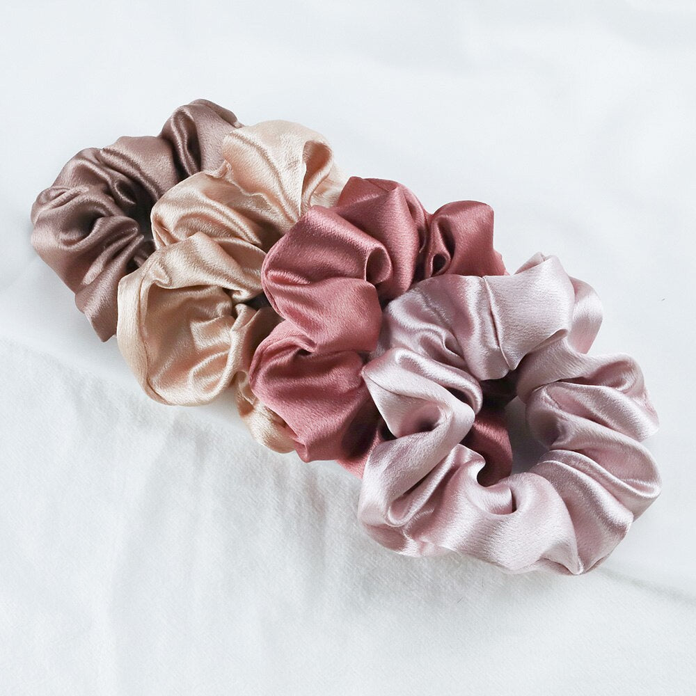 5pcs Satin Silk Scrunchies Women Elastic Rubber Hair Bands