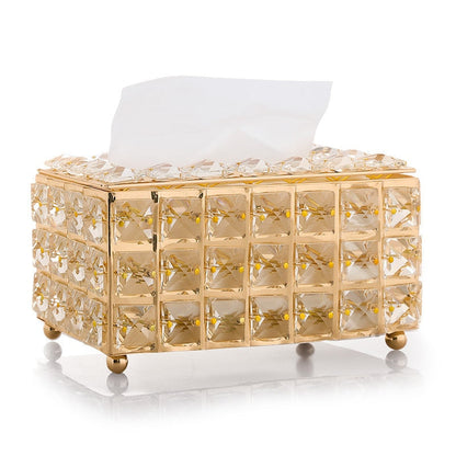 Rhinestone Tissue Box Paper Rack Office Table Accessories