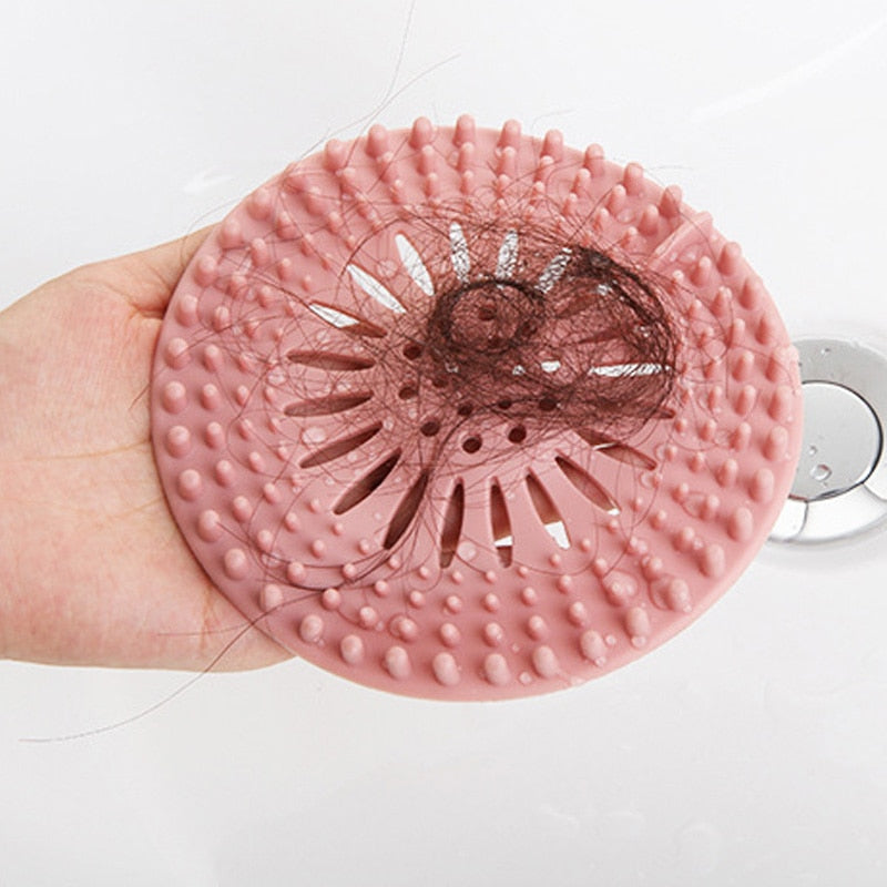 1Pcs Bathtub Supplies Drain Strainer Portable Silicone Sink Filter Hair Stopper Kitchen Accessories Bathroom Shower Drain Covers