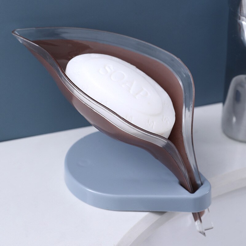 Leaf-shaped soap box dishwashing brush storage tray