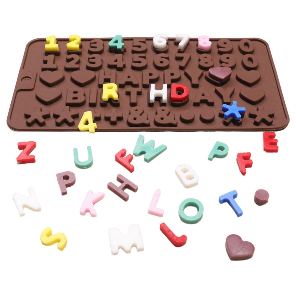 Silicone Chocolate Mold 26 Letter Number Chocolate Baking Tools