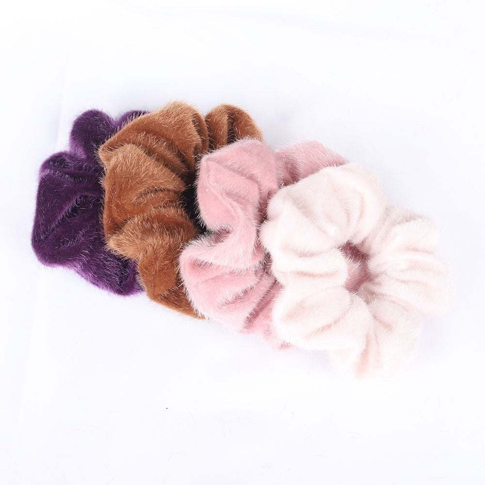 5pcs Satin Silk Scrunchies Women Elastic Rubber Hair Bands