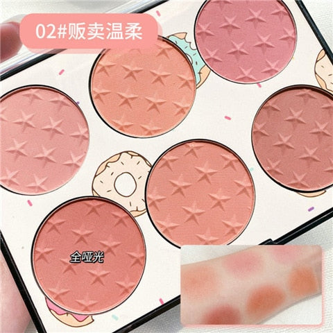 6 Colors/set Blush Plate Peach Pallete