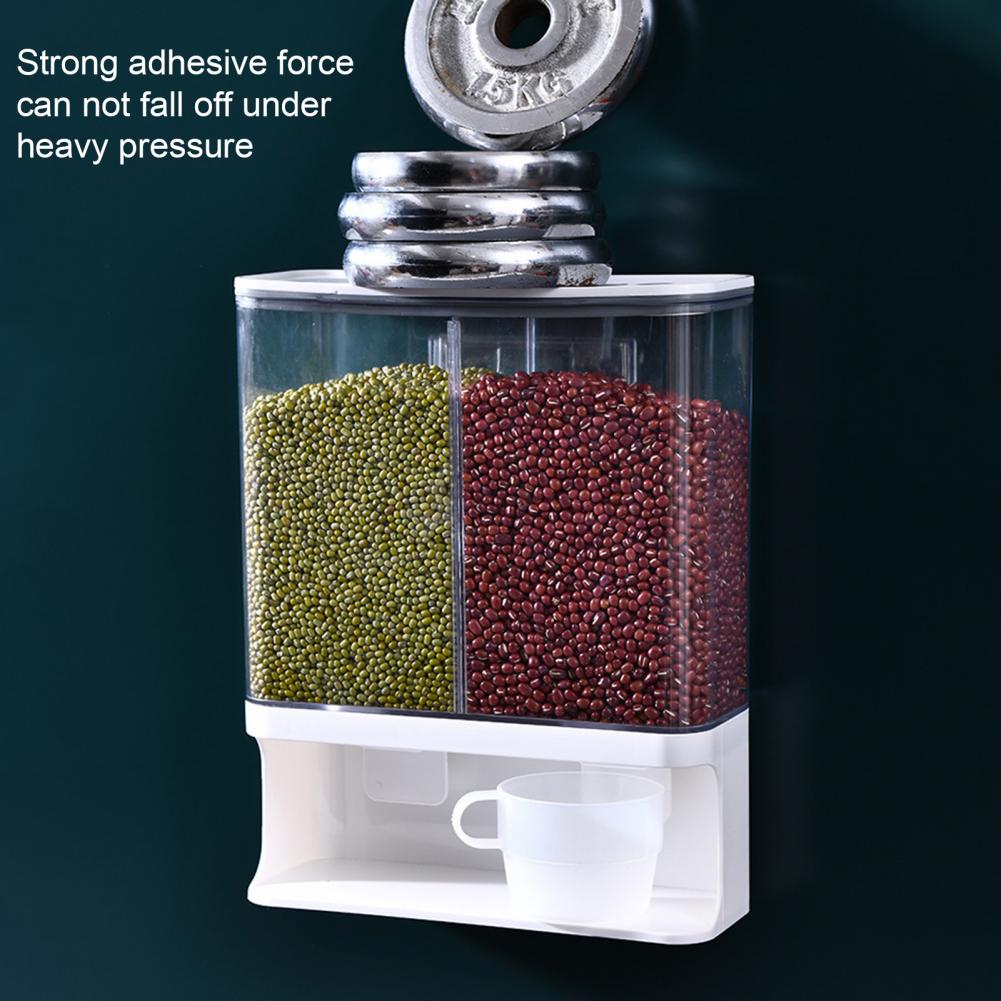 Grain Storage Box Wall-Mounted Transparent Space-saving Cereal Dispenser