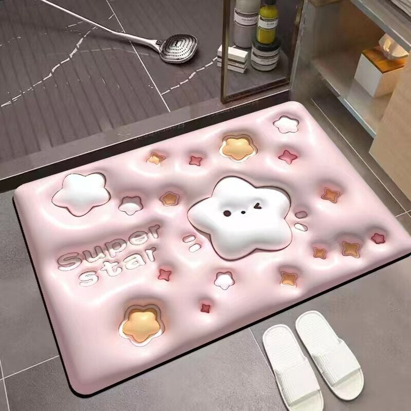 3D Diatom Mud Bath Mat Cartoon Bath Mat