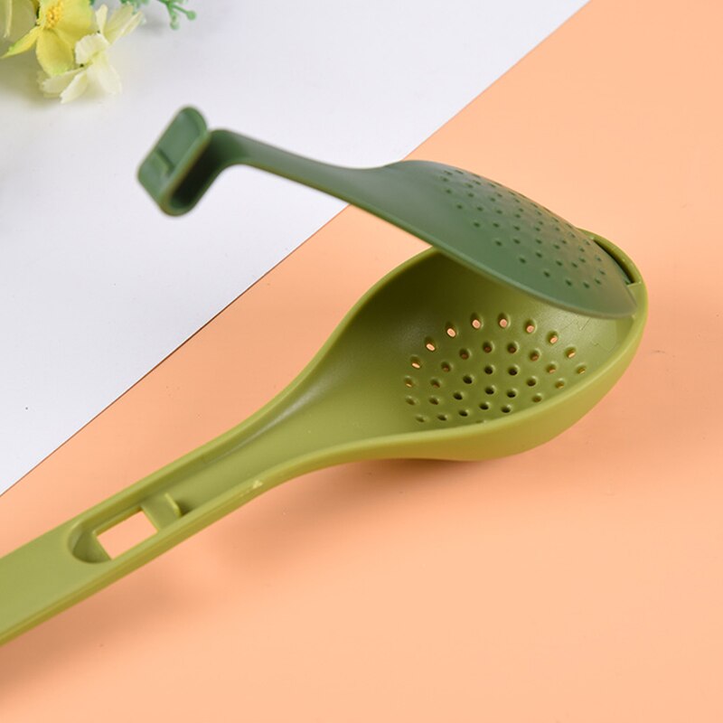 1pcs Green Cooking Spoon Kitchen Accessories Long Handle Seasoning Soup Tool