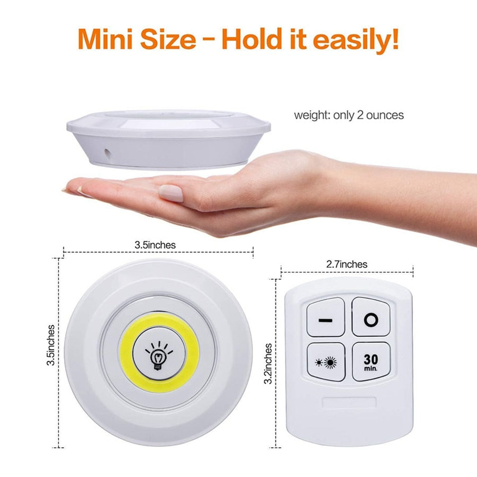 3pcs Smart Wireless Led Light Kitchen Under Furniture Dimmable Lamps Bedroom Wardrobe Lighting