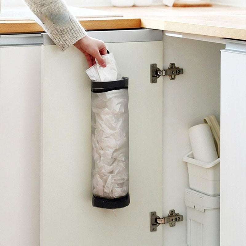 Home Grocery Bag Holder Wall Mount Plastic Bag Holder