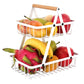 2-tier Metal Fruit Basket Vegetables Bread Rack Picnic Basket