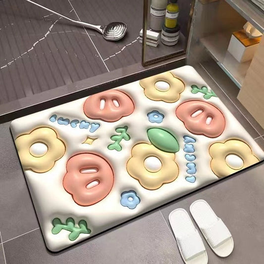 3D Diatom Mud Bath Mat Cartoon Bath Mat