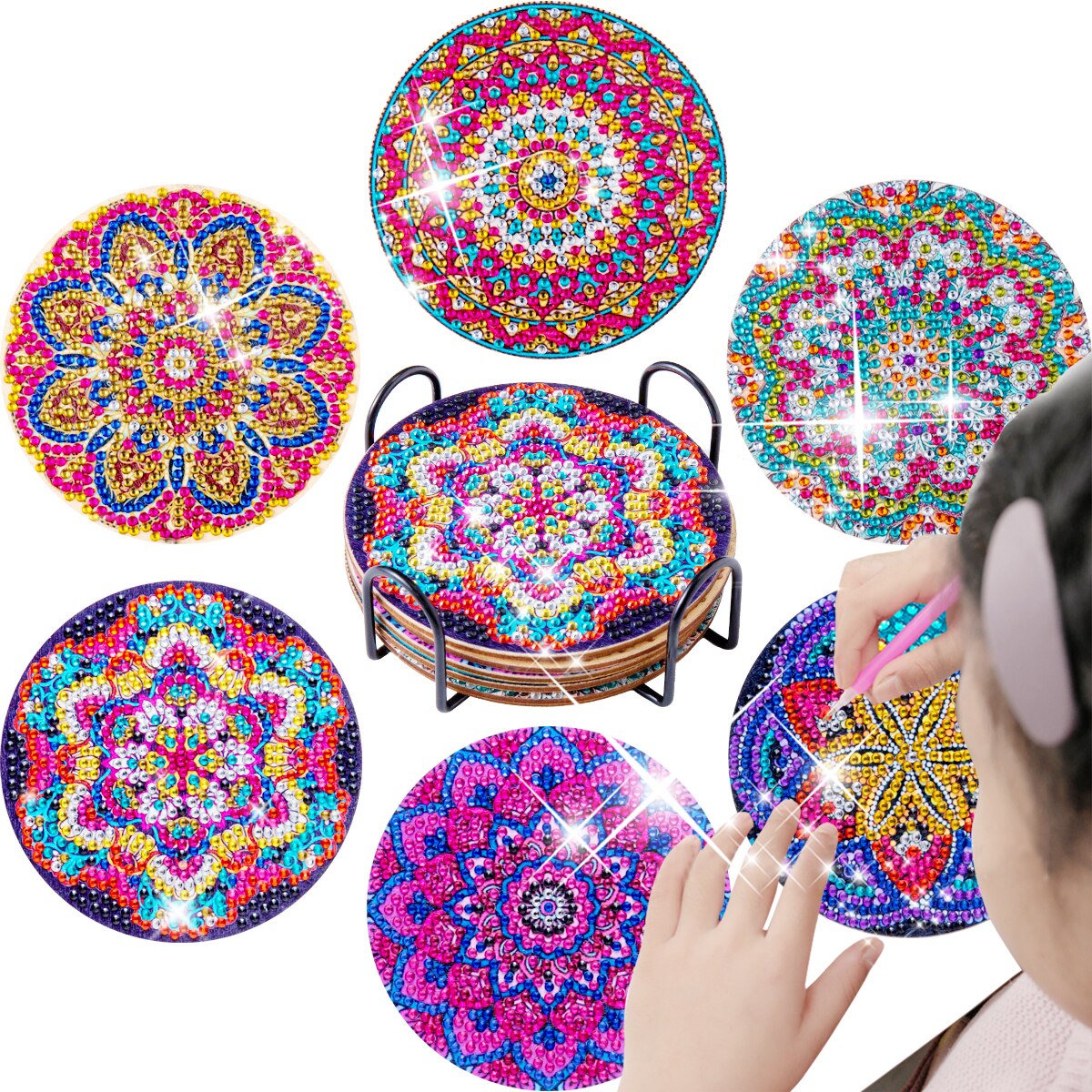 6Pcs/set Diamond Painting Coasters