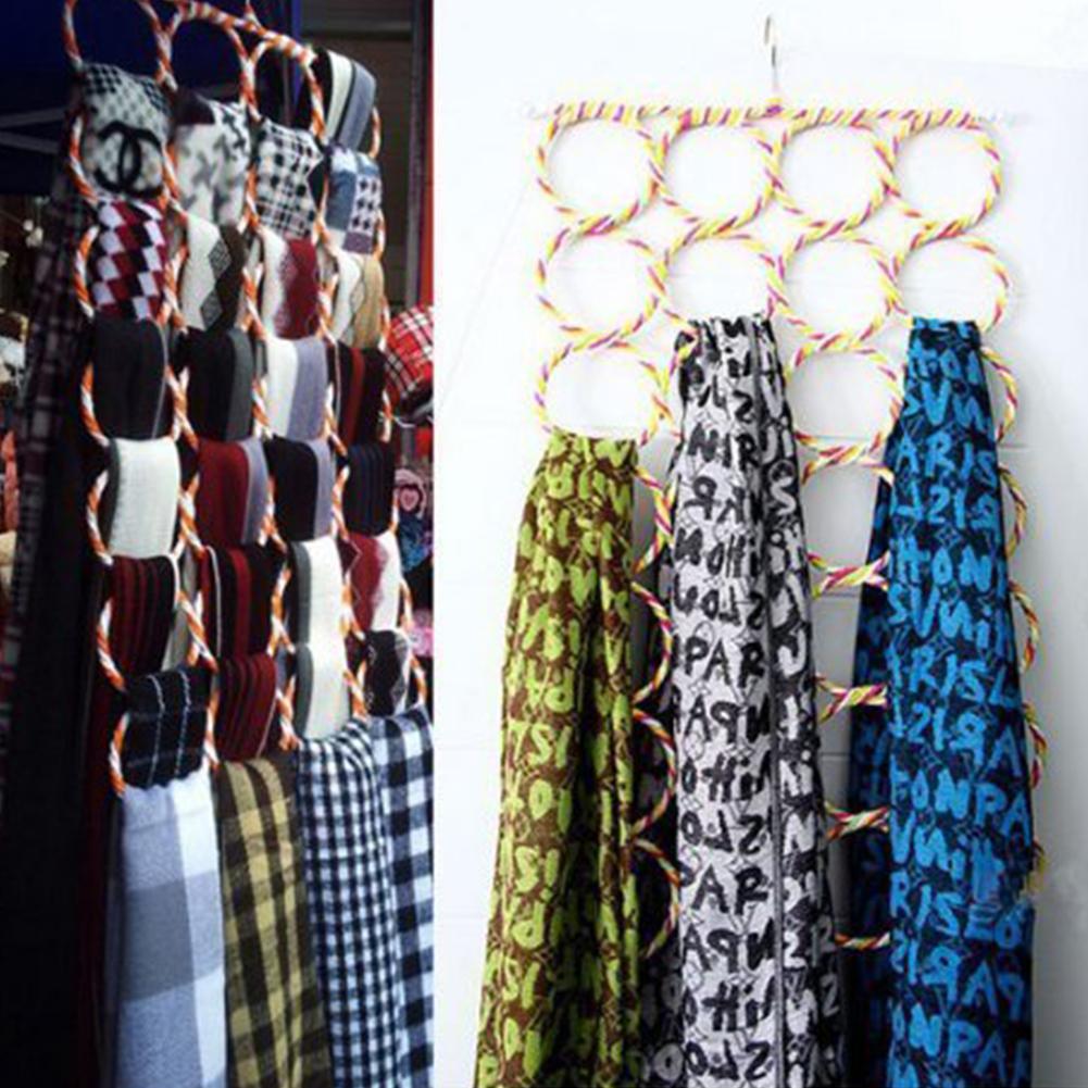 Foldable Scarf Holder With 28 Holes Multifunctional 360 Degrees Rotatable Scarf Hanger