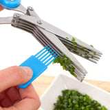 Stainless Steel Vegetable Scissors 5 Blades Scallion Scissors