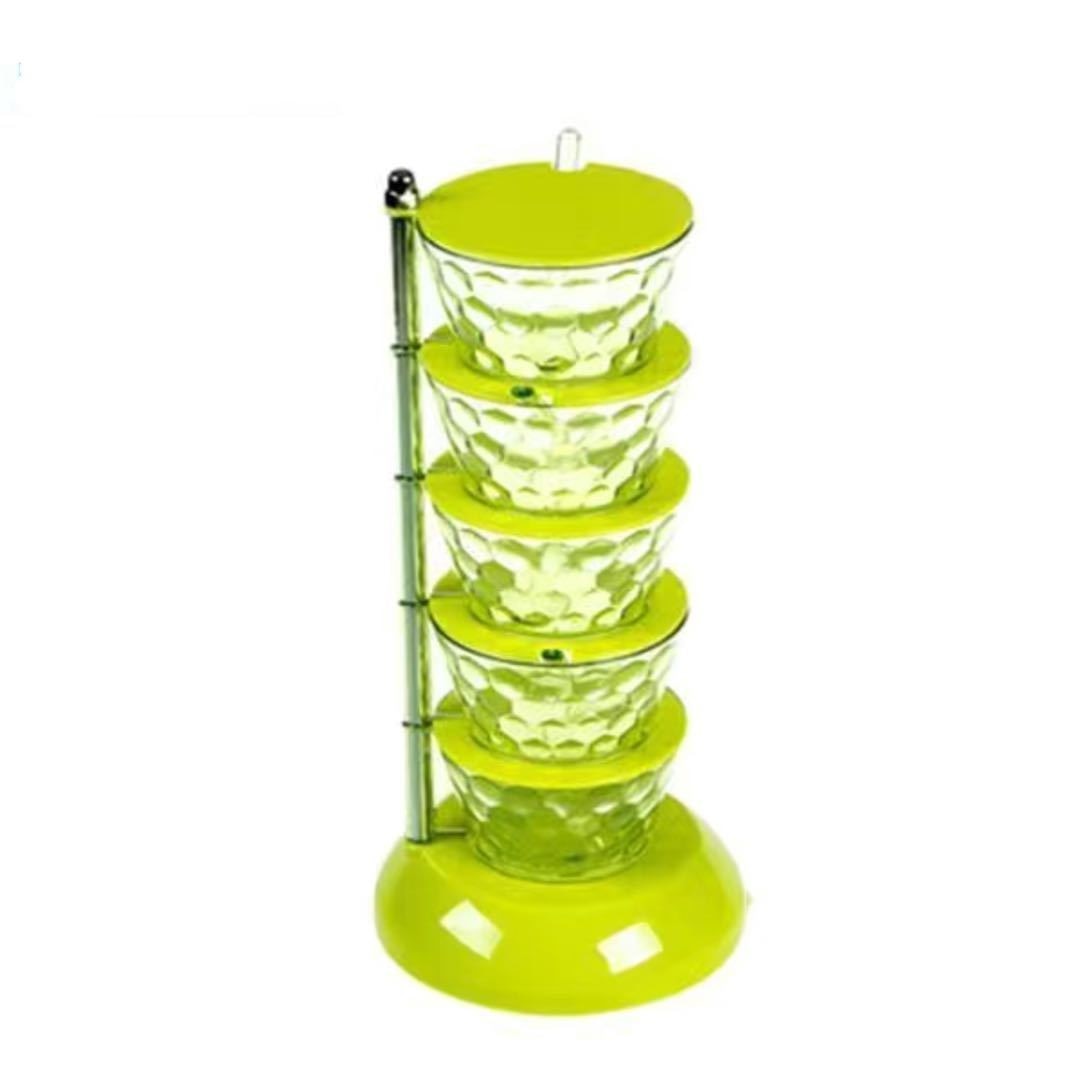 Vertical Rotatable Seasoning Box With Transparent Rotating Design