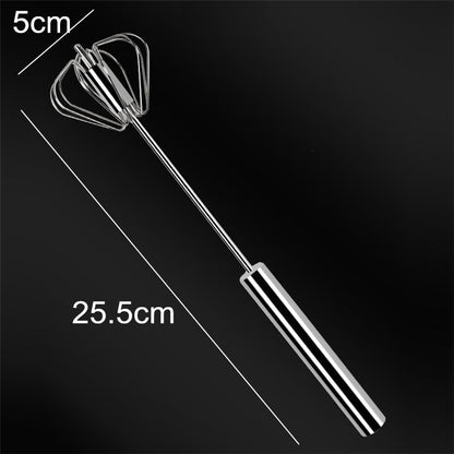 Semi Automatic Mixer Egg Beater Manual Self Turning Stainless Steel Easy Whisk Hand Blender