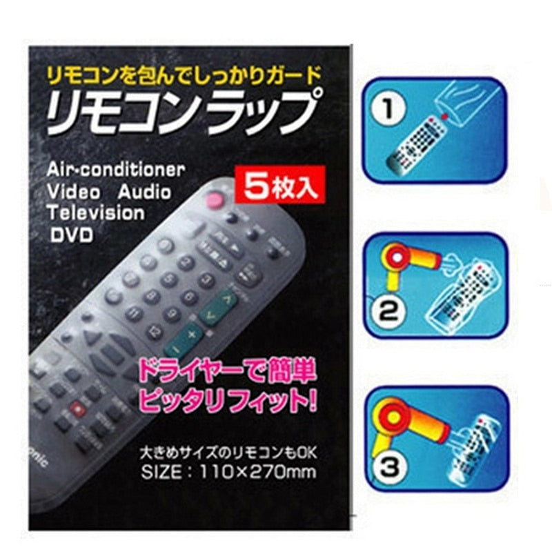 5pcs Heat Shrink Film Clear Video TV Air Condition Remote Control Protector