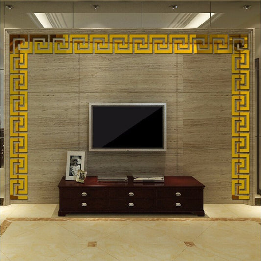 New 10pcs Building Border Acrylic Mirror Sticker Wall Art