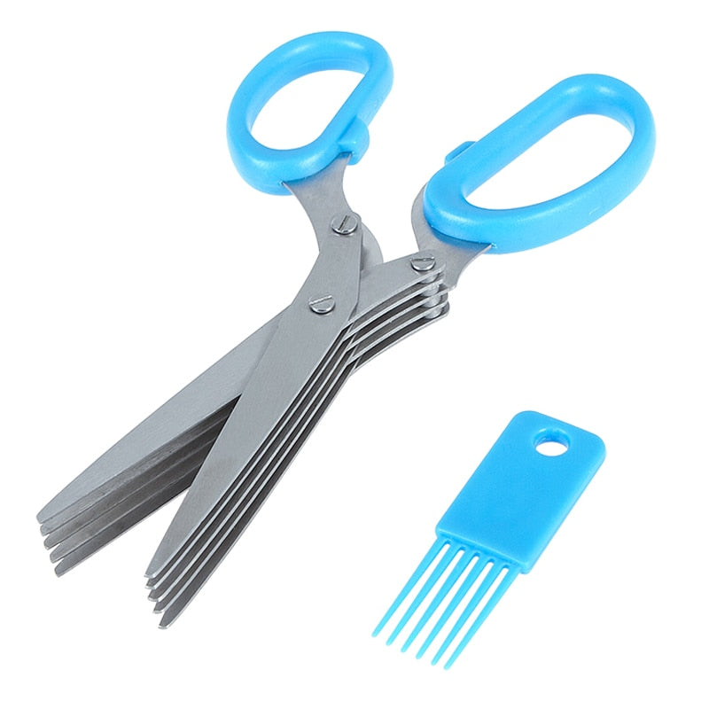 Stainless Steel Vegetable Scissors 5 Blades Scallion Scissors