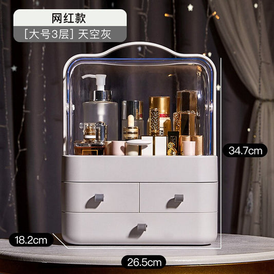 Transparent Portable Cosmetic Box Large Desktop Organizer