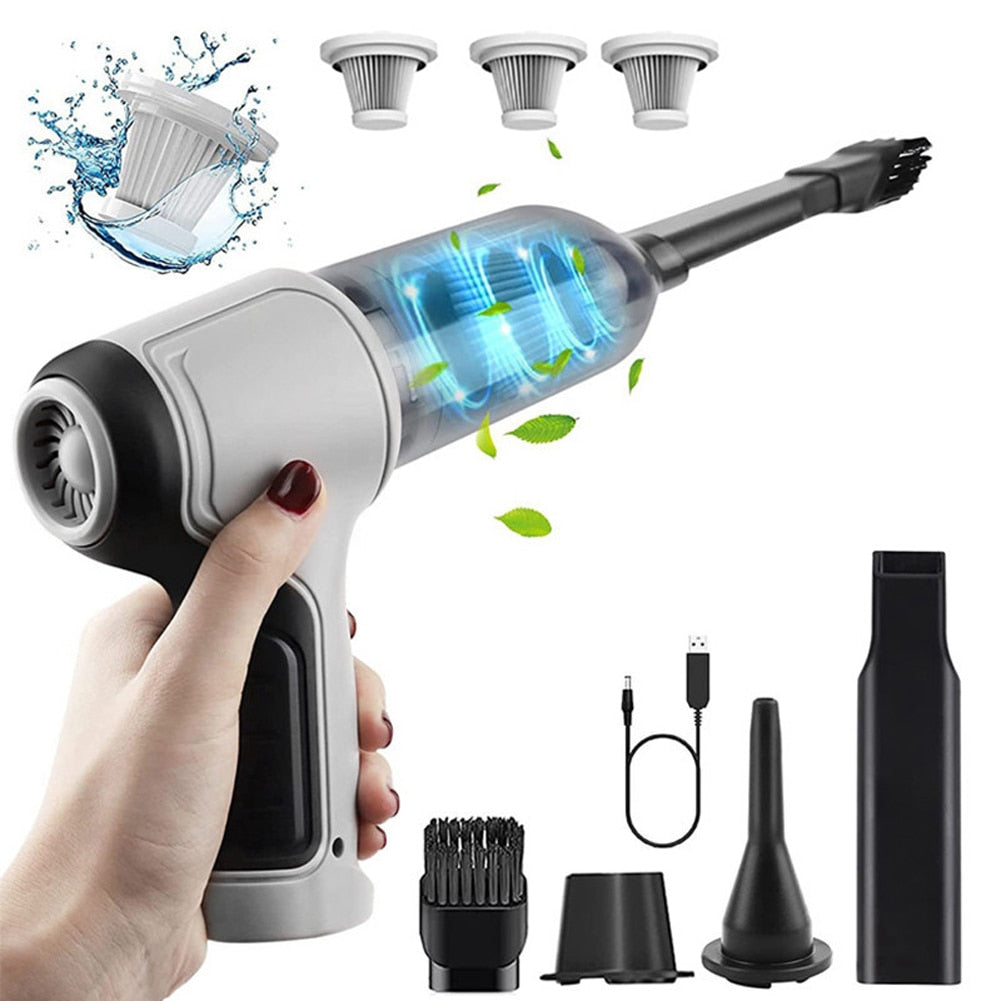 Wireless Rechargeable Wet and Dry Dual Use Car Vacuumed cleaner  Accessories