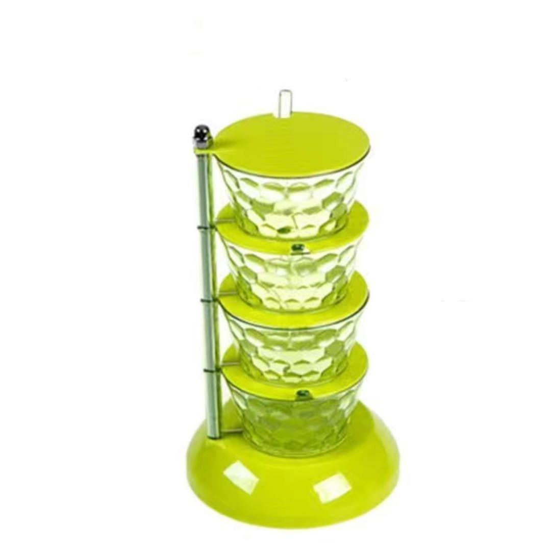 Vertical Rotatable Seasoning Box With Transparent Rotating Design