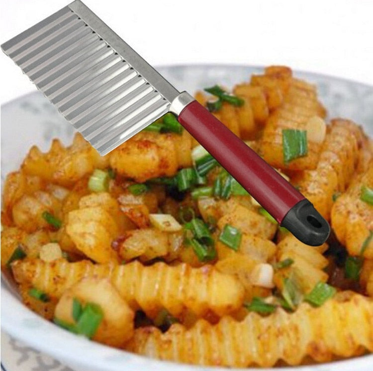 Potato Wavy Edged Knife Stainless Steel Kitchen Gadget