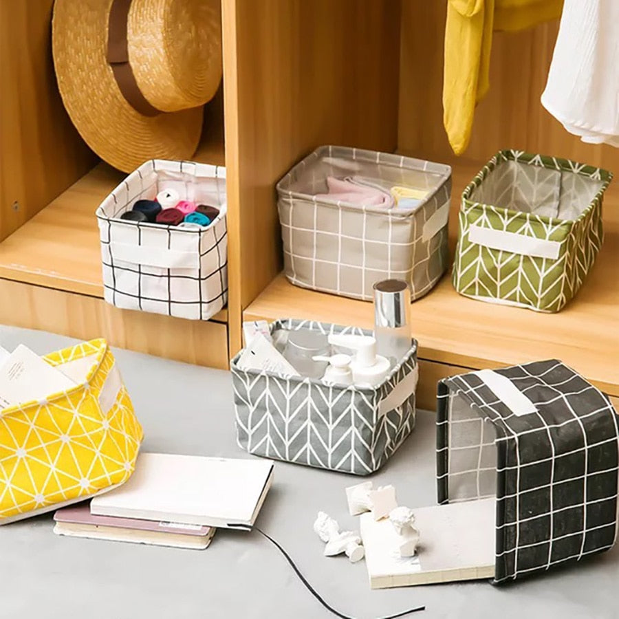 Desktop Storage Basket Sundries Toy Storage Box Cosmetic Book Organizer Underwear Stationery Container Laundry Basket free ship