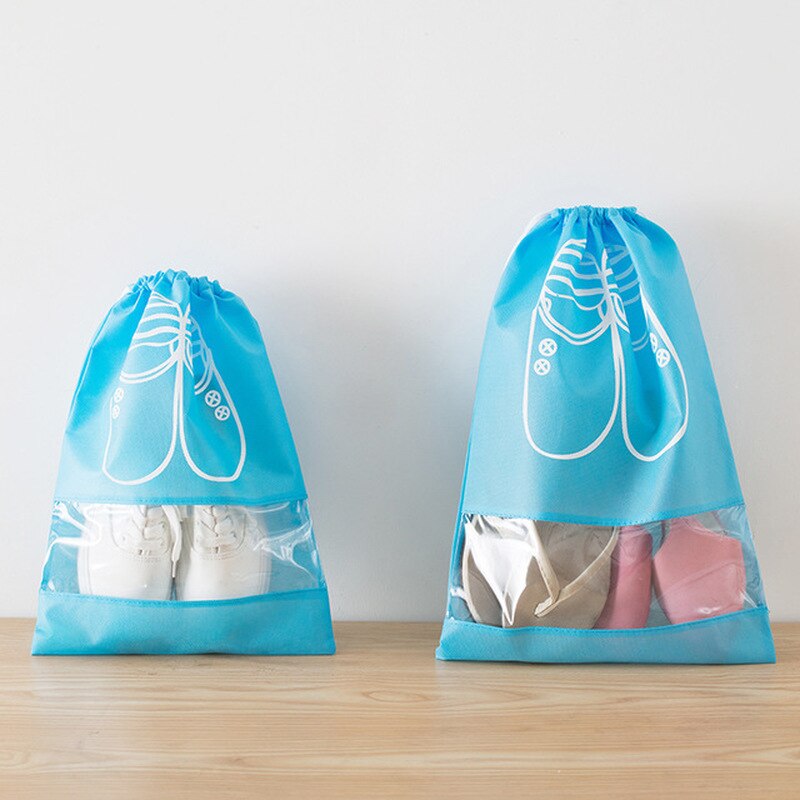 2 PCS Travel Shoe Storage Bag Bundle Mouth Bags for Shoes Waterproof Package Luggage Home Organizer Transparent Dust Bag Shoe