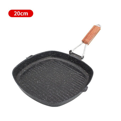 Non-stick Folding Steak Pot Chickened Striped Square Grill Plate Kitchen Tools