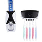 Automatic Toothpaste Dispenser Wall Mount Dust-proof Toothbrush Holder Wall Mount Storage Rack Bathroom Accessories Set Squeezer