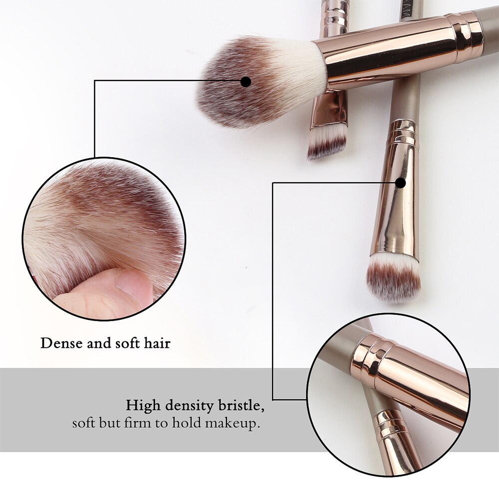 15 PCs Professional Eye Makeup Brush Rose Gold Beauty Tool Brush