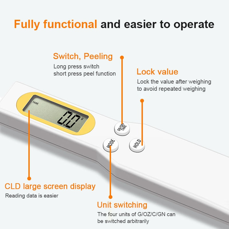 Electronic Kitchen Scale 500g 0.1g LCD Digital Measuring Food Flour Digital Spoon Scale