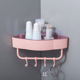 Triangle Storage Rack With Hooks Shampoo Shower Gel Storage Rack