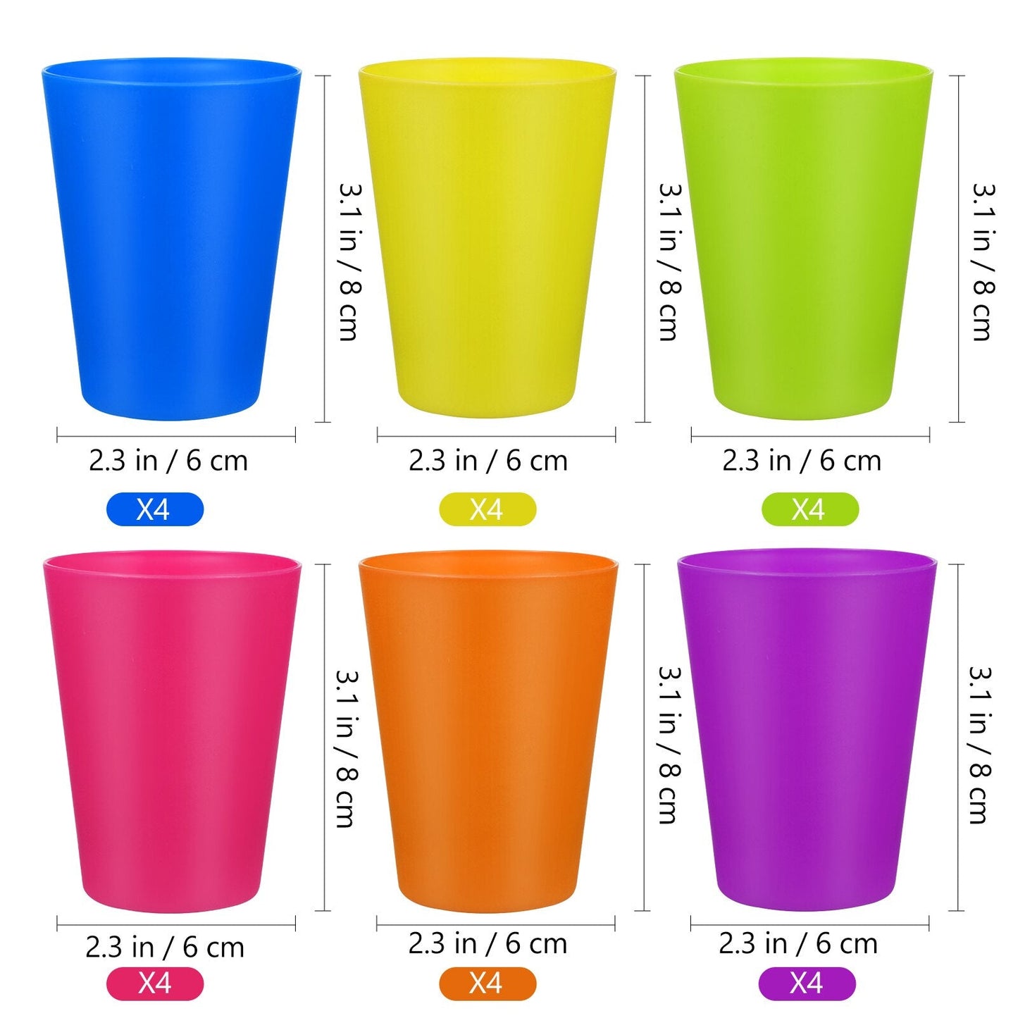 6pcs Reusable Party Drinking Tumblers Kids Cup Water Unbreakable glass