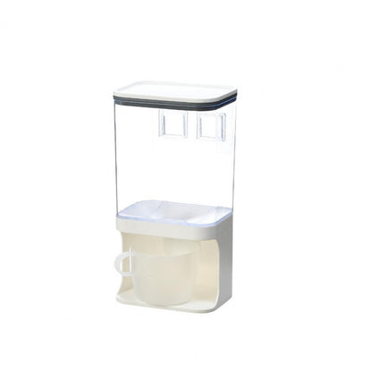 Grain Storage Box Wall-Mounted Transparent Space-saving Cereal Dispenser