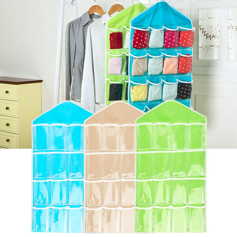 1pc 16 Pockets Wall Wardrobe Hanging Organizer