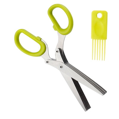 Stainless Steel Vegetable Scissors 5 Blades Scallion Scissors