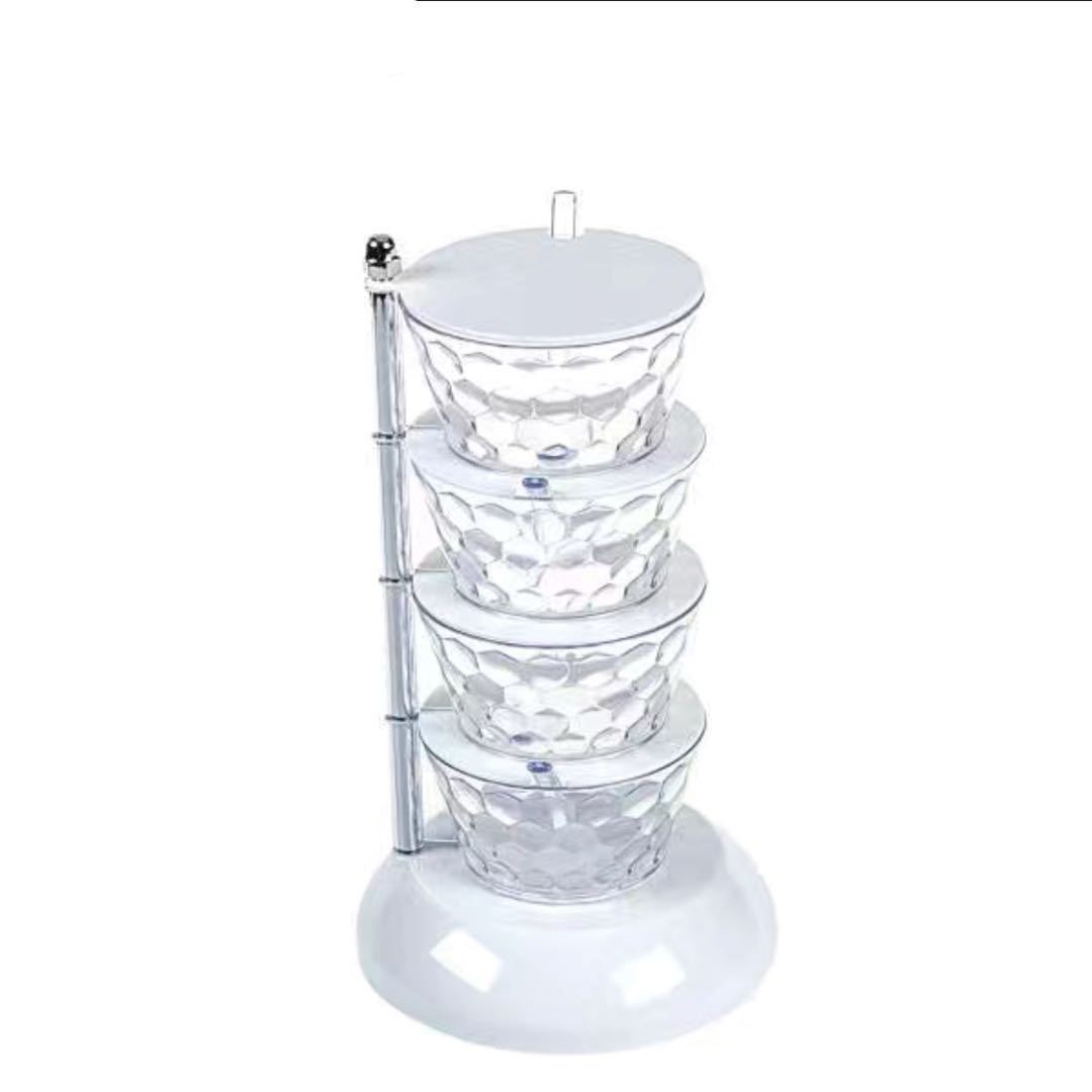 Vertical Rotatable Seasoning Box With Transparent Rotating Design