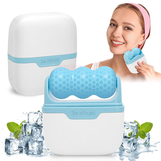 ICE ROLLER Facial Massager Cool Skin Lifting Double Head Tool Face Lift Roller