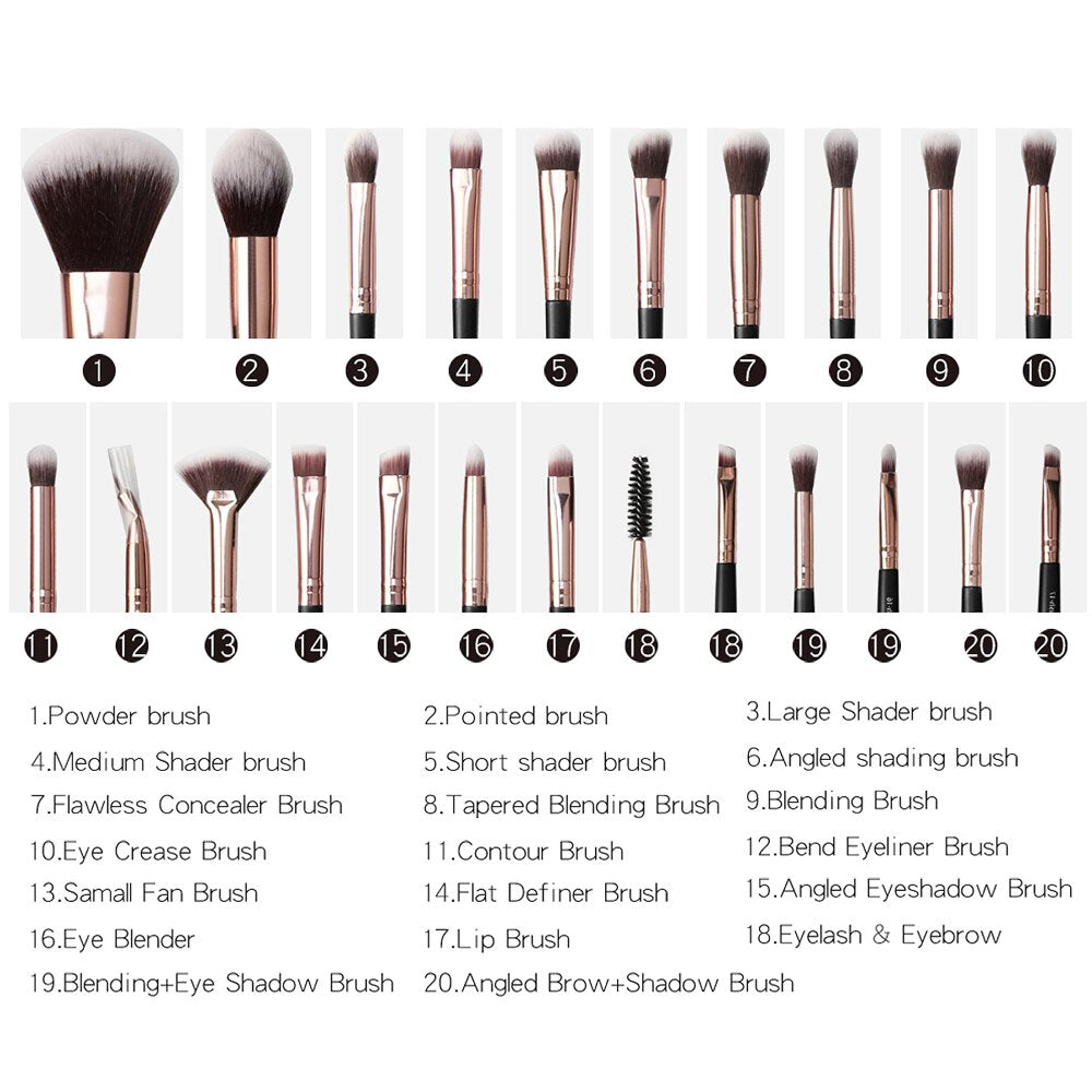 15 PCs Professional Eye Makeup Brush Rose Gold Beauty Tool Brush