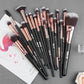 15 PCs Professional Eye Makeup Brush Rose Gold Beauty Tool Brush