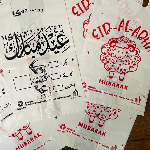 Bakra Eid Meat Bags, Disposable Shoppers, Meat Plastic Bags